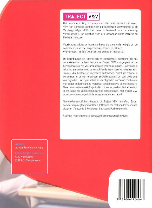 Voorlichting, advies en instructie / niveau 3 / Traject V&V Voorlichting, advies en instructie / niveau 3 / Traject V&V achterkant