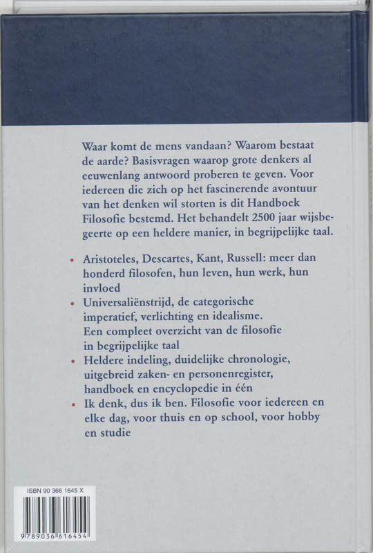 Handboek Filosofie Handboek Filosofie achterkant