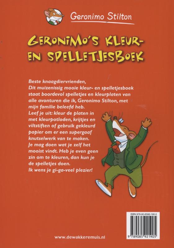 Geronimo's kleur- en spelletjesboek achterkant