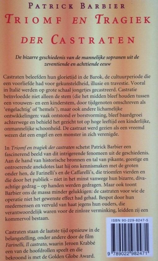 Triomf en tragiek der castraten achterkant