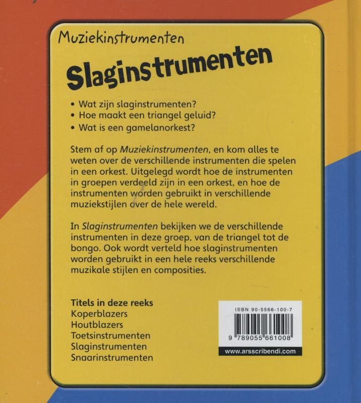 Slaginstrumenten / Muziekinstrumenten achterkant