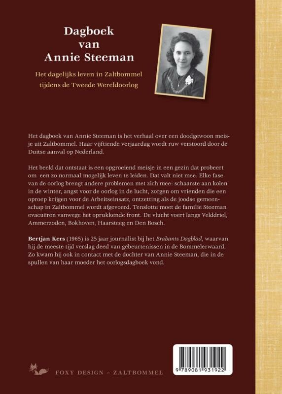 Dagboek van Annie Steeman achterkant