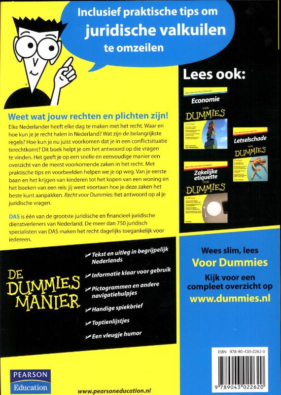 Recht voor Dummies / Voor Dummies achterkant