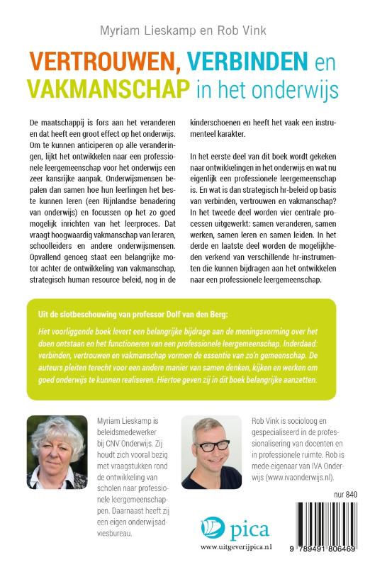 Vertrouwen, verbinden en vakmanschap in het onderwijs achterkant