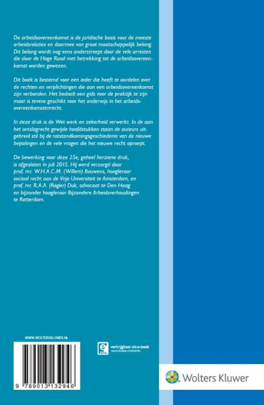Arbeidsovereenkomstenrecht achterkant