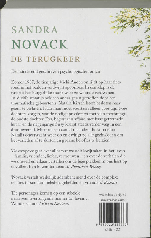 De terugkeer - Sandra Novack achterkant