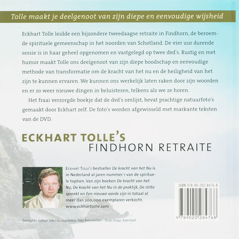 Eckhart Tolle's Findhorn retraite achterkant