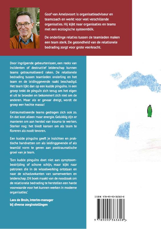 Een kudde pinguïns achterkant