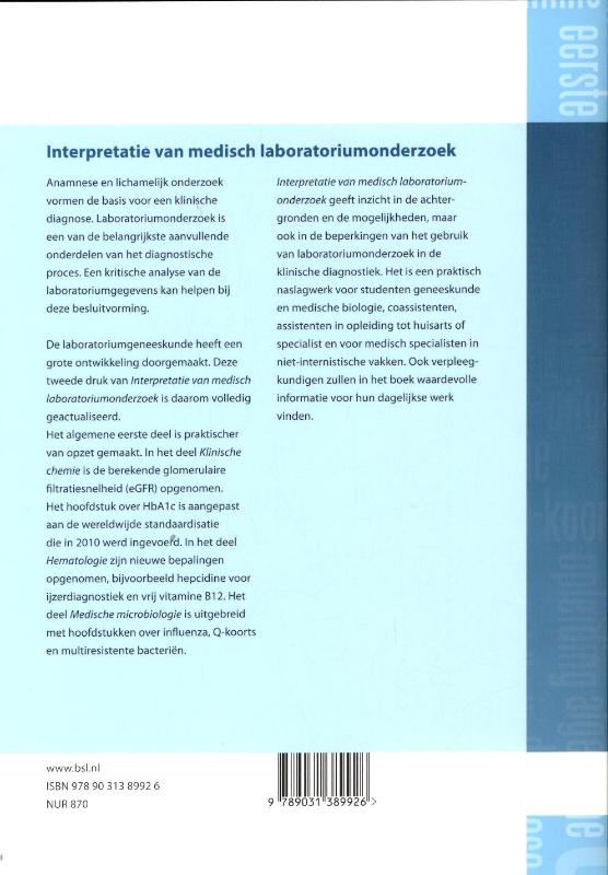 Interpretatie van medisch laboratoriumonderzoek Interpretatie van medisch laboratoriumonderzoek achterkant