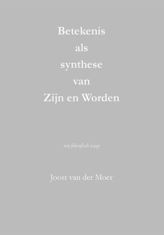Betekenis als synthese van Zijn en Worden