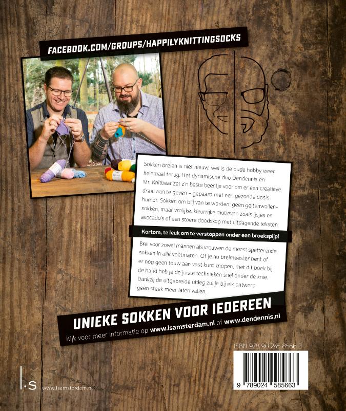 Vrolijke sokken breien achterkant