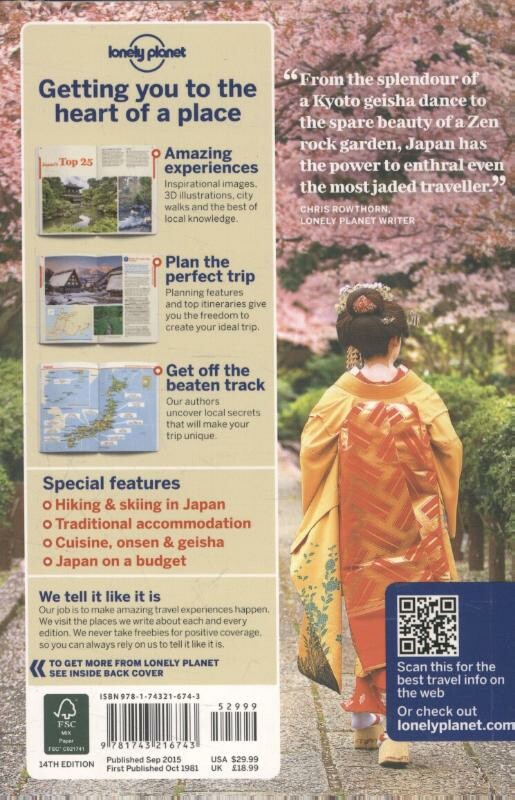 Lonely Planet Japan dr 14 achterkant