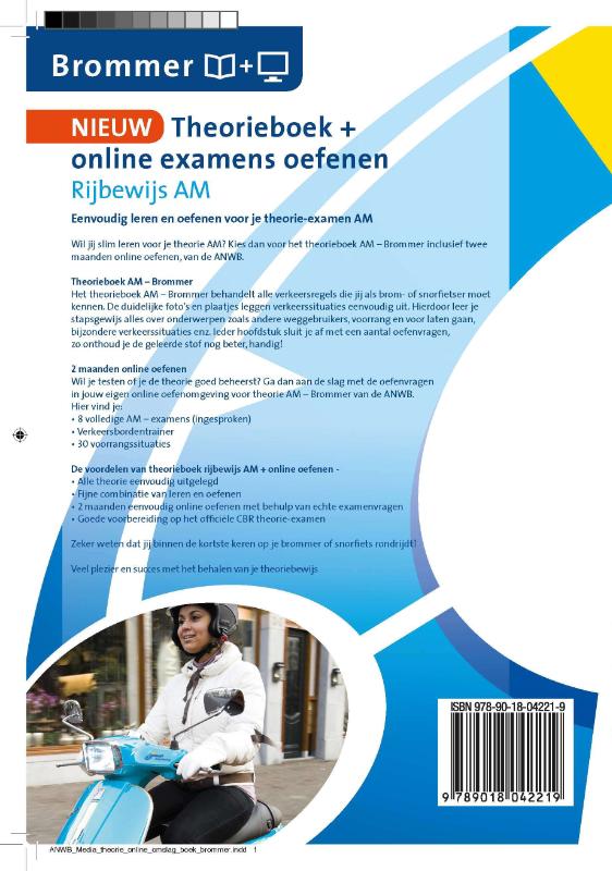 Theorieboek+online examens oefenen Rijbewijs AM - Brommer achterkant