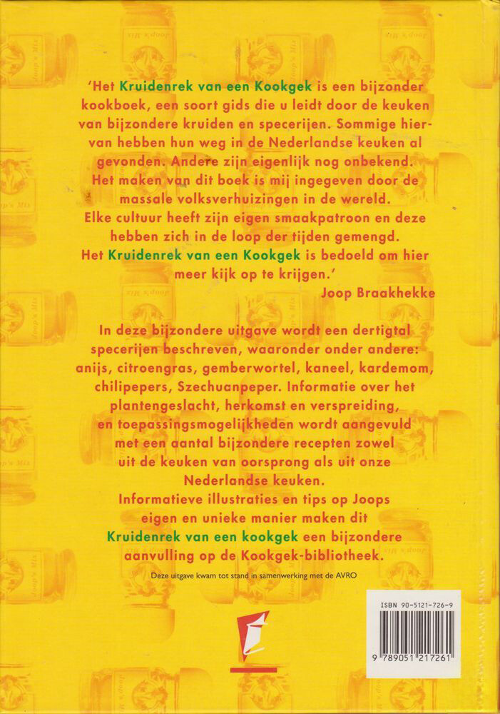 Kruidenrek van een kookgek achterkant