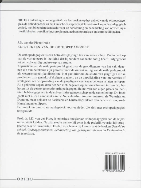 Kopstukken van de orthopedagogiek / Ortho achterkant