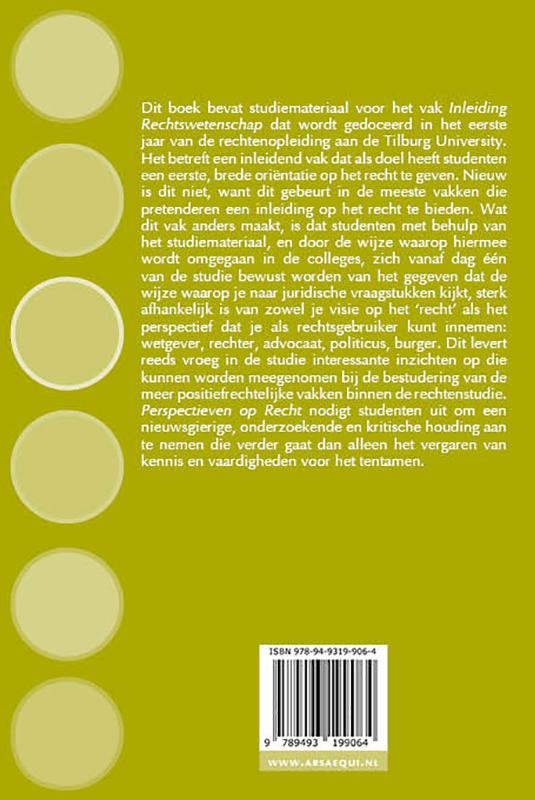 Ars Aequi Handboeken  -   Perspectieven op Recht - 7e druk achterkant
