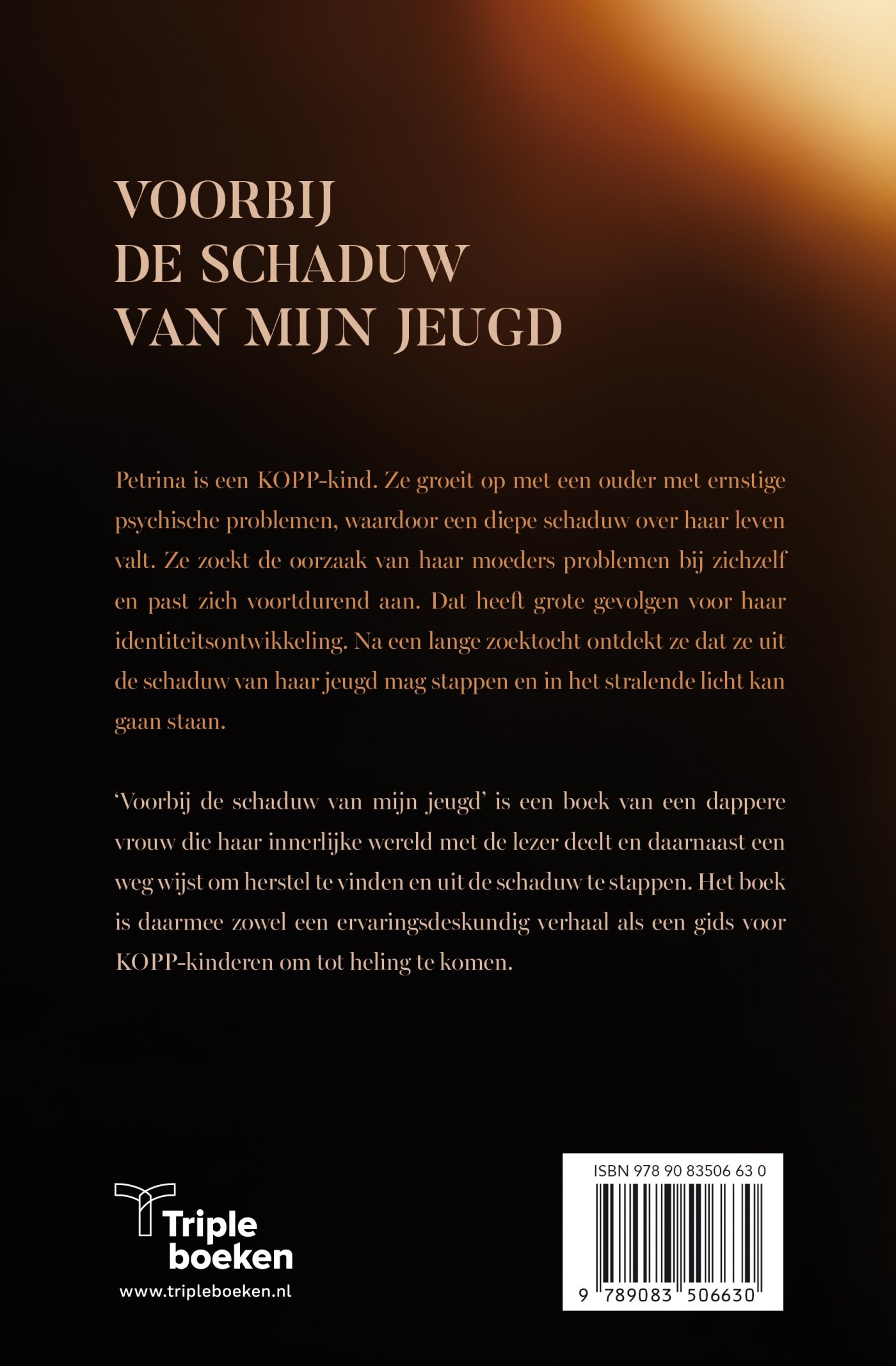 Voorbij de schaduw van mijn jeugd achterkant