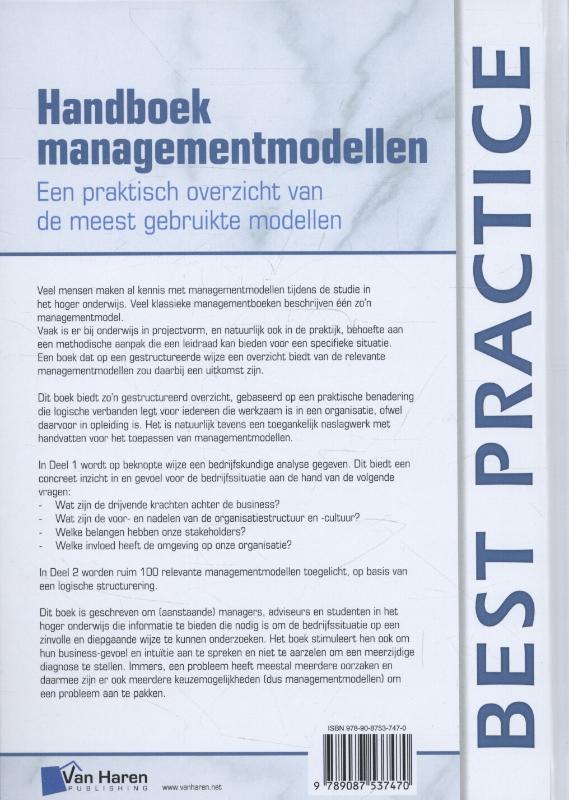 Handboek Managementmodellen achterkant