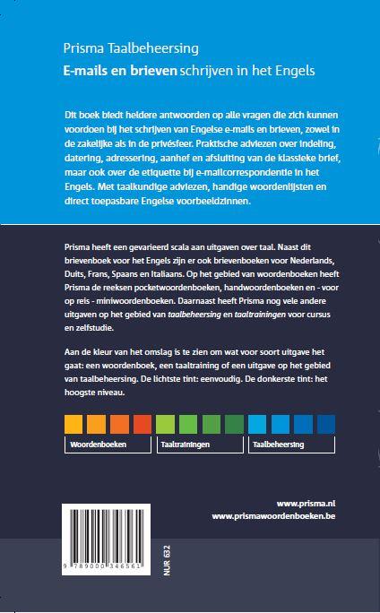 E-mails en brieven schrijven in het Engels / Prisma Taalbeheersing achterkant