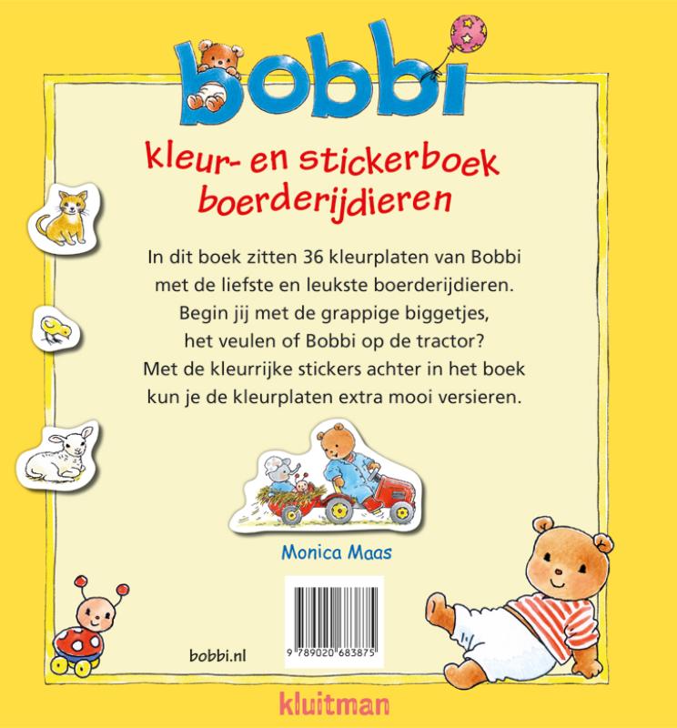 Bobbi kleur- en stickerboek boerderijdieren / Bobbi achterkant