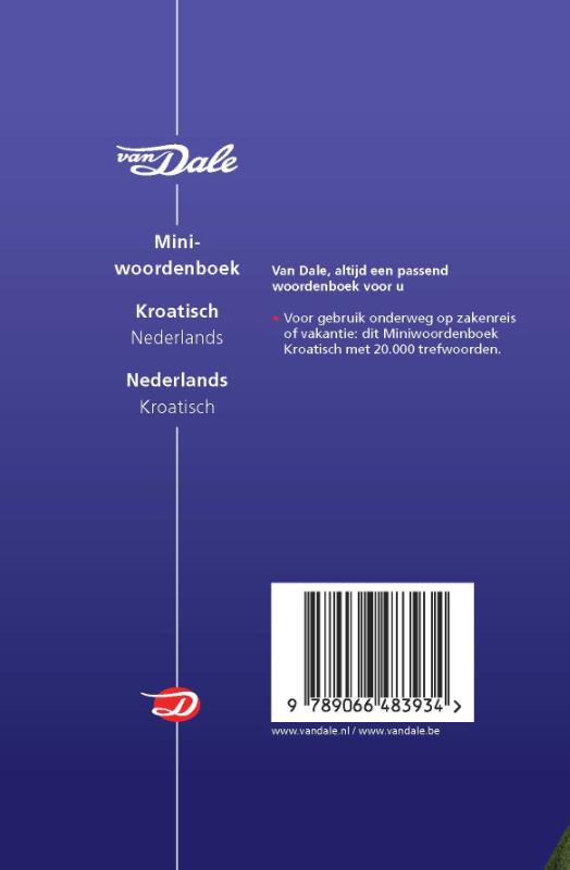 Van Dale Miniwoordenboek / Kroatisch / Van Dale Miniwoordenboek achterkant