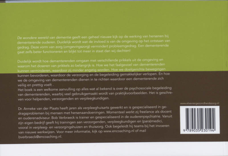 De wondere wereld van dementie De wondere wereld van dementie achterkant