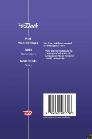 Van Dale miniwoordenboek Turks / Van Dale Miniwoordenboek achterkant