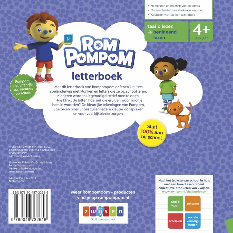 Letterboek / Rompompom achterkant