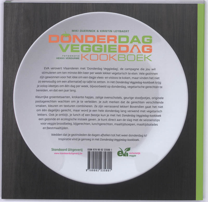 Donderdag Veggiedag kookboek achterkant