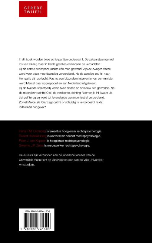 Twee mysterieuze schietpartijen / Gerede Twijfel achterkant