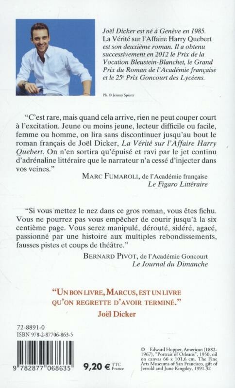 La vérité sur l'affaire Harry Quebert / De Fallois poche / 1 achterkant