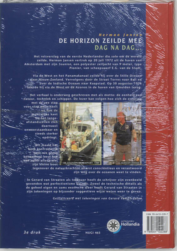 De horizon zeilde mee, dag na dag... / Hollandia zeeboeken achterkant