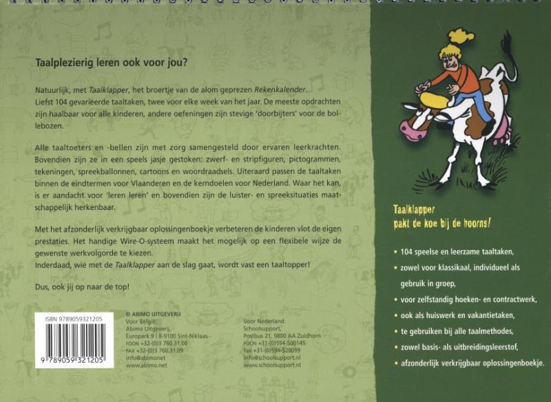 TAALKLAPPER DERDE LEERJAAR achterkant