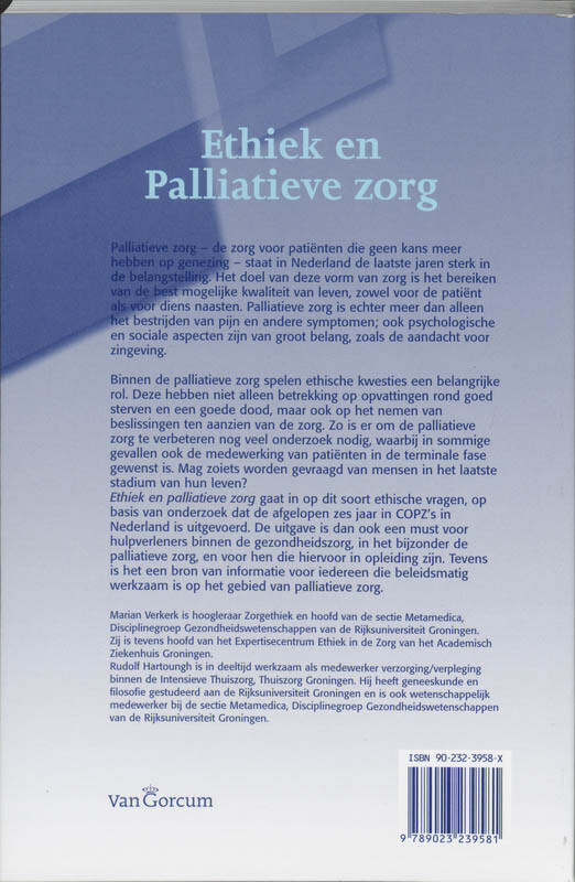 Ethiek en palliatieve zorg achterkant