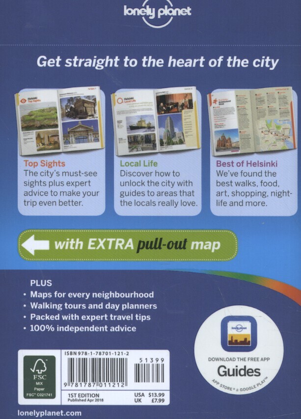 Helsinki / Lonely Planet Pocket Guide achterkant
