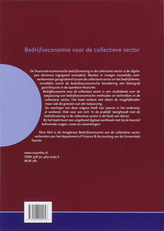 Bedrijfseconomie voor de collectieve sector achterkant