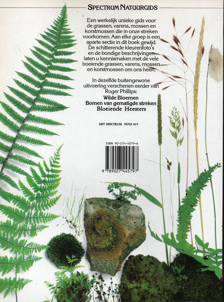 Grassen, varens, mossen en korstmossen / Spectrum natuurgids achterkant