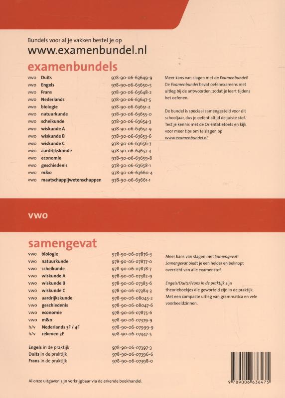 Examenbundel vwo Nederlands 2015/2016 vwo Nederlands achterkant