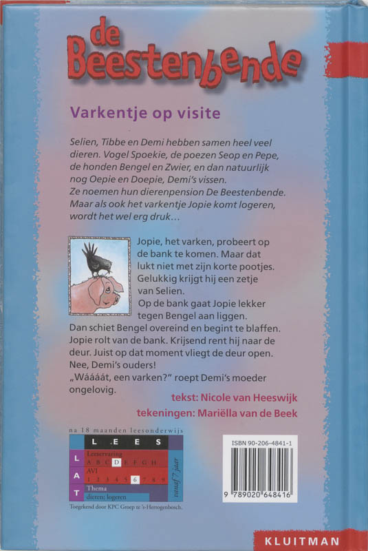 De Beestenbende varkentje op visite / Klavertje drie-serie / AVI 6 achterkant