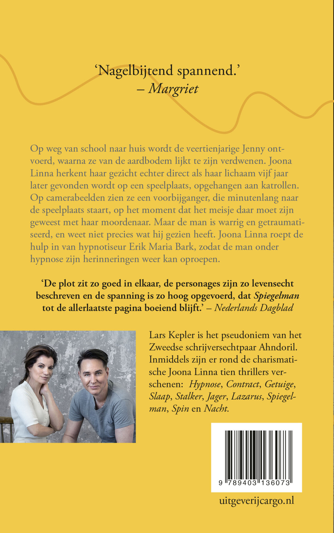 Spiegelman / Joona Linna achterkant