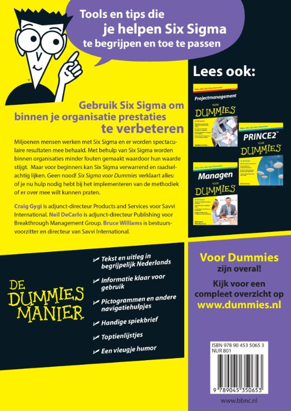 Six Sigma voor Dummies / Voor Dummies achterkant