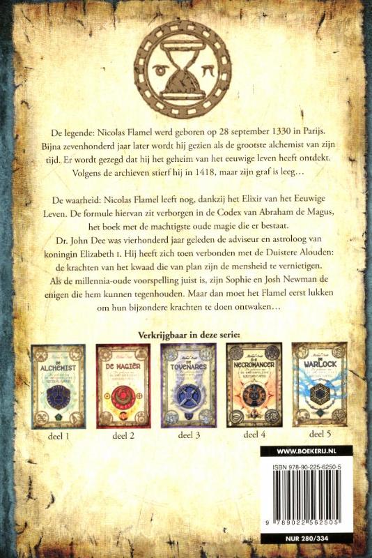 De alchemist / Nicolas Flamel / 1 De alchemist / Nicolas Flamel / 1 achterkant