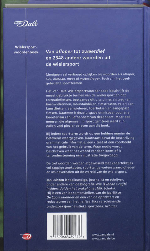 Van Dale sportwoordenboeken Van Dale wielersportwoordenboek / Van Dale sportwoordenboeken achterkant