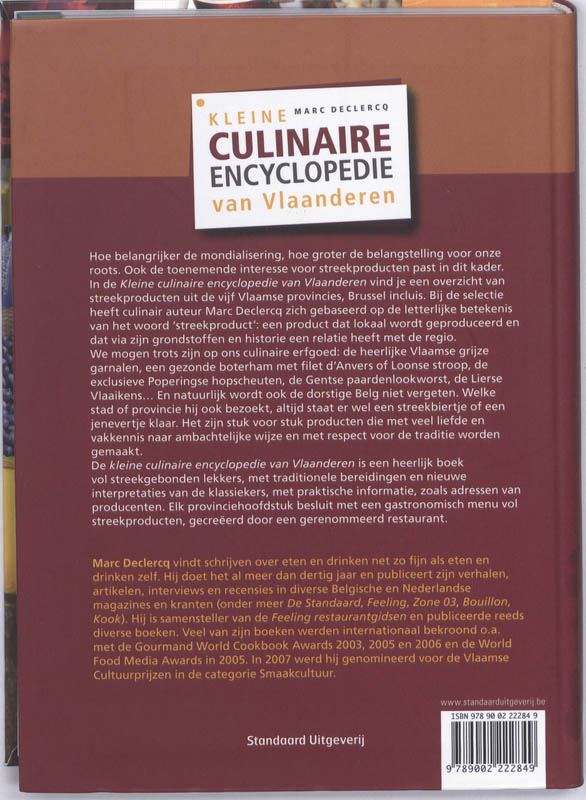 Kleine Culinaire Encyclopedie Van Vlaanderen achterkant