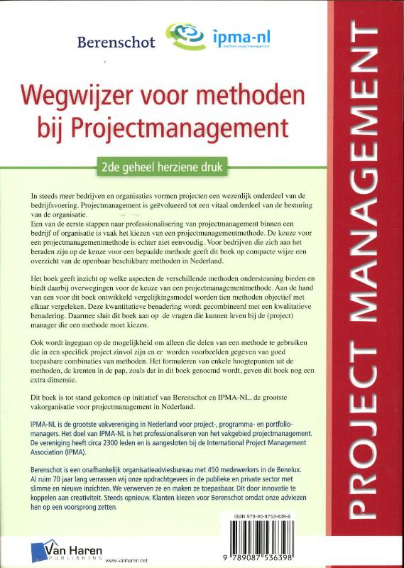 Wegwijzer voor methoden bij projectmanagement achterkant