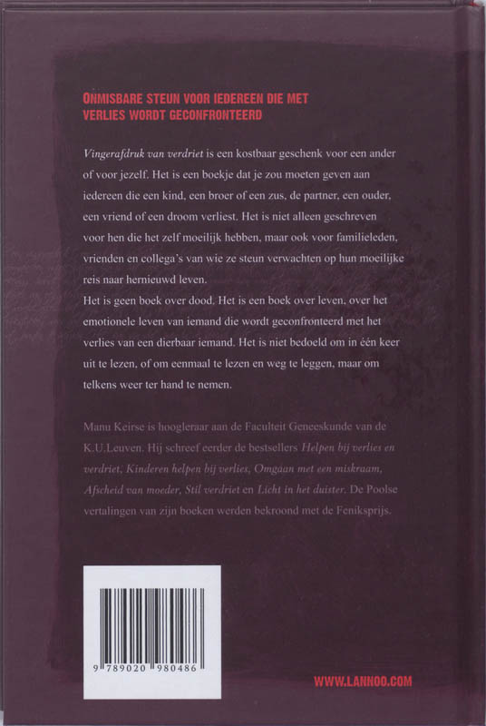 Vingerafdruk van verdriet Vingerafdruk van verdriet achterkant