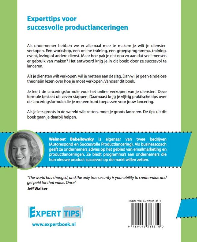 Experttips voor succesvolle productlanceringen / Experttips boekenserie achterkant