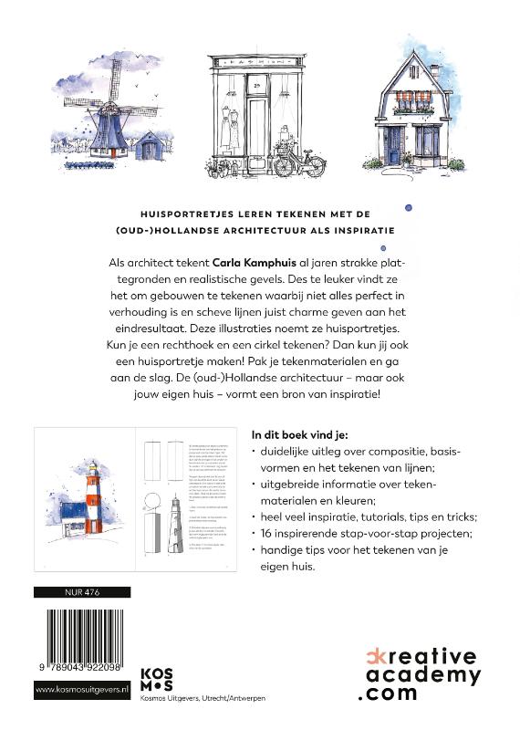 Huisportretjes tekenen achterkant