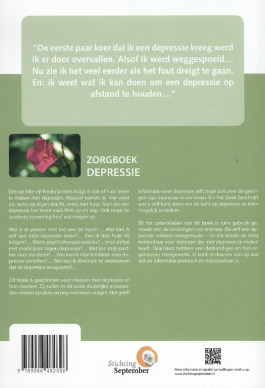 Zorgboek - Depressie achterkant