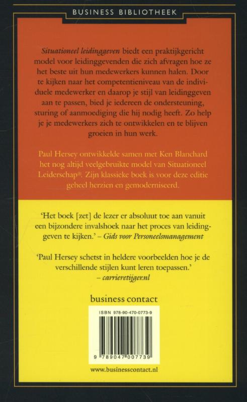Situationeel leidinggeven / Business bibliotheek Situationeel leidinggeven / Business bibliotheek achterkant